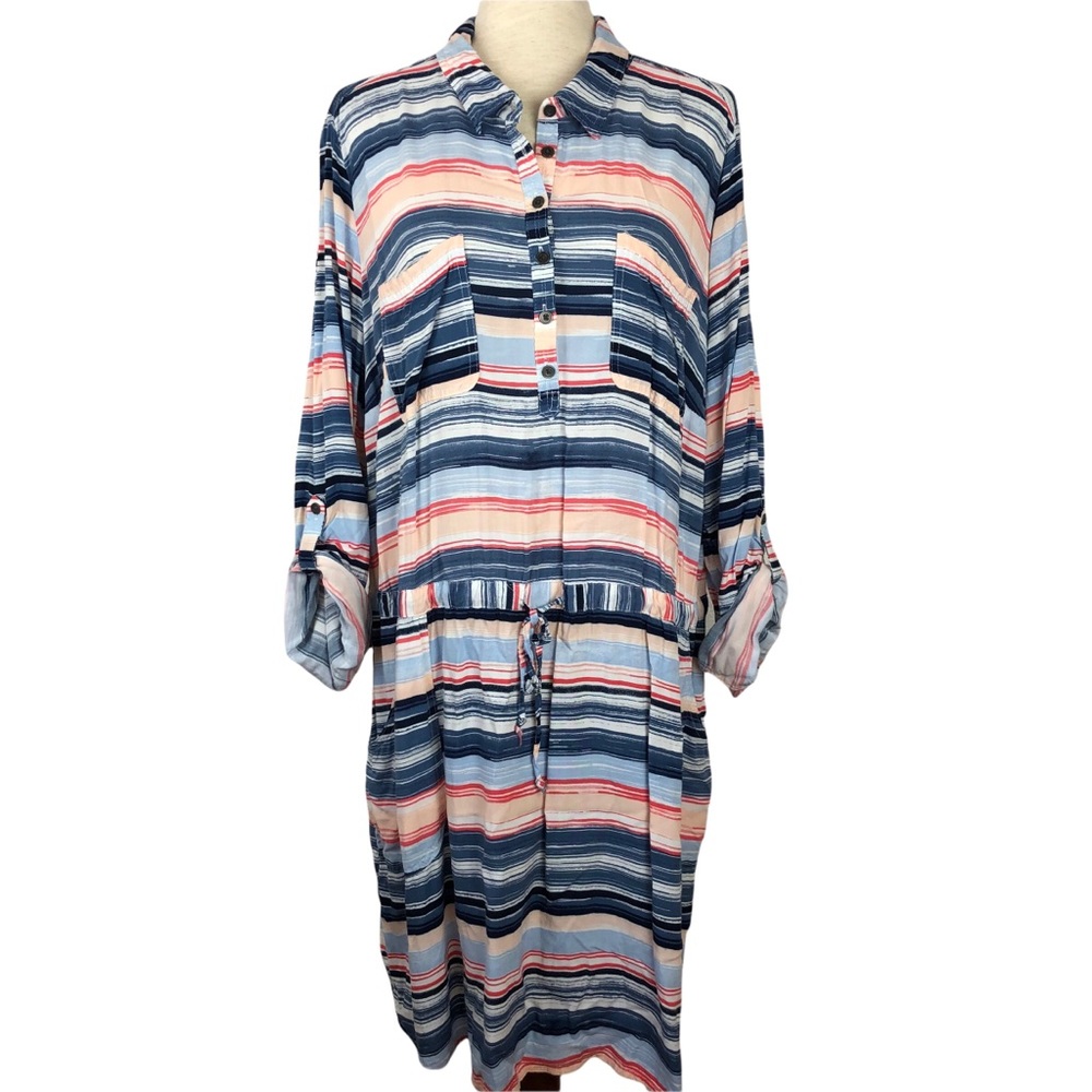 Sonoma Multicolor Striped Long Sleeve Dress